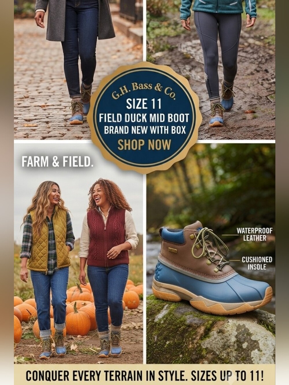 G.H. Bass Womens Field Duck Mid Boot Rugged